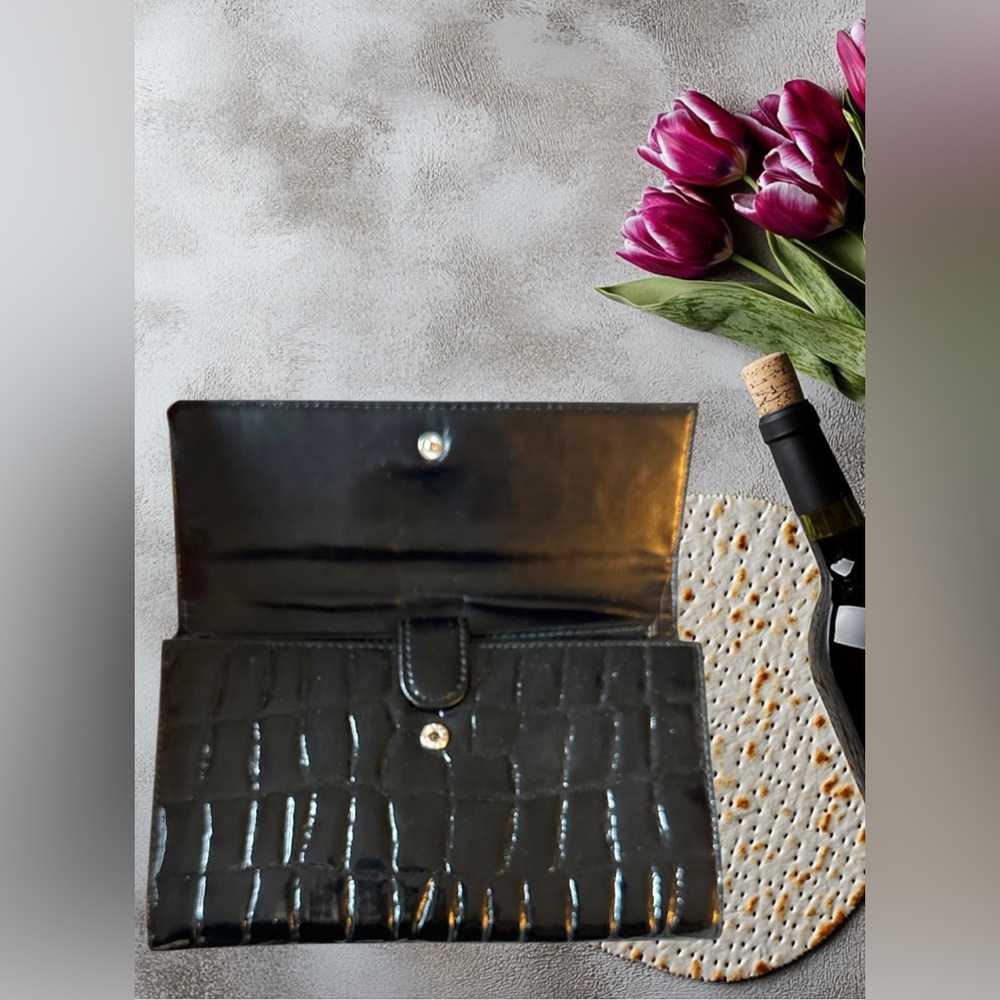 Murval Black Faux Croc Embossed Wallet/Clutch NWT - Picture 5 of 9